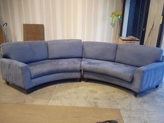 Blue Curved Sectional Sofa