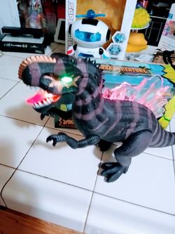 New light up walking dinosaur with roaring sound