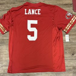 San Francisco 49ers Brand New w/ Tags NFL Team Apparel #5 Trey Lance 49ers 2021 First Round Pick. Men’s 2XL Jersey. Only $30.00