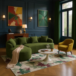 Homy Casa Tacoma L-Shape Sectional Sofa with Curved Chaise