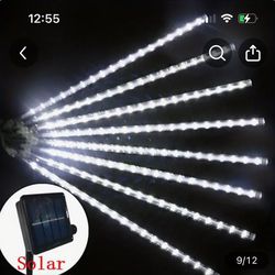 1 Set Solar-Powered Meteor Shower LED Lights - 8 Waterproof Tubes, 50cm, for Outdoor Garden Holiday Decoration & Celebrations