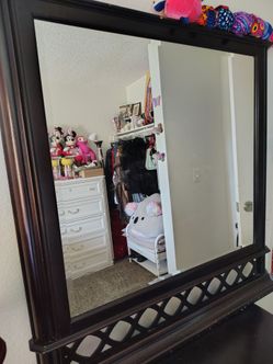 Large solid  wood vanity  mirror