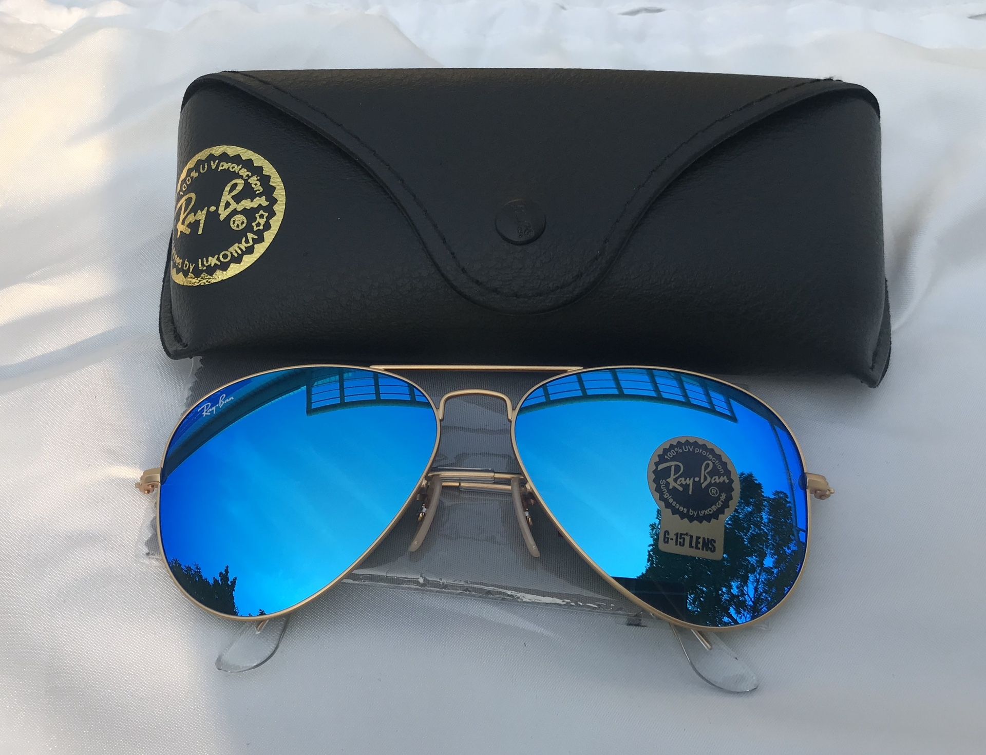 Blue mirror Lenses Aviator 3025 Sunglasses 