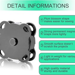 Magnetic Snaps Buttons Sew in Magnetic Plum Bag Clasps Button Snaps for Purses Handbag Clothes Scrapbooking Closure Fastener Sewing Craft DIY 