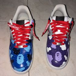 Custom bape AF1 With Real Off White Laces 