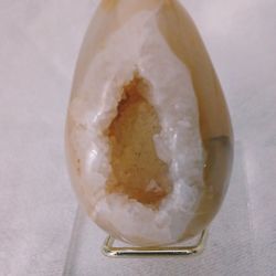 Natural Druzy Agate Crystal Egg from Brazil  with Stand (c0026)