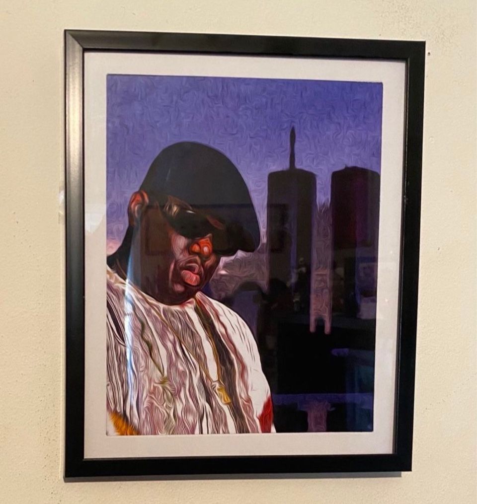 Notorious B.I.G. Biggie Smalls Custom Art Piece On Black Frame