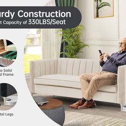 Assembled 71-in W Modern Off-white Sofa, Living Room Couch , Apartment Sofa ,3seaters Sofa 