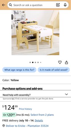 Kids Wooden Table and 2 Chairs Set – Storage Shelves & Paper Roller – Art, Craft & Activity Desk for Playroom, Nursery, Preschool or Bedroom – Versati