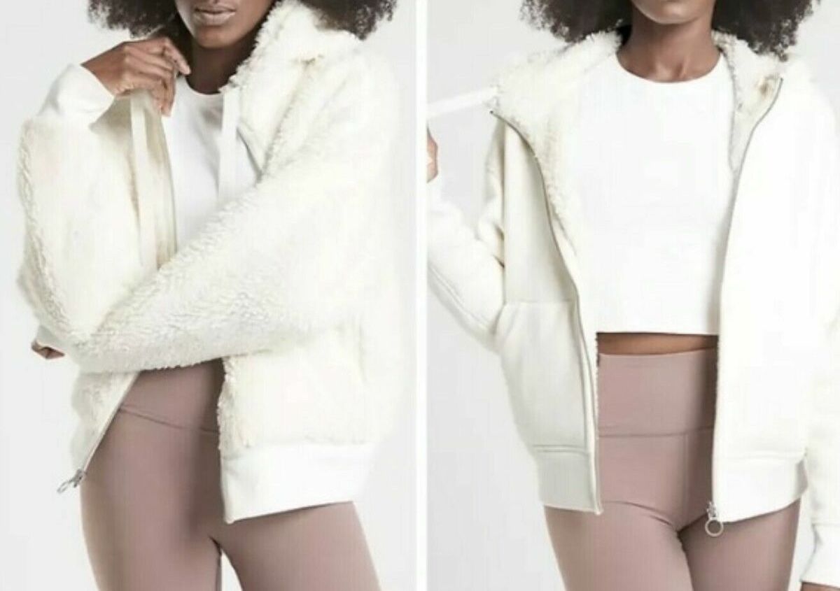 Athleta Cozy Sherpa Reversible Jacket, Sz M