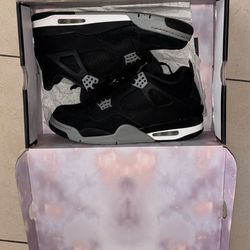 Air Jordan 4 RETRO SE , BLACK/LT GREY - WHITE