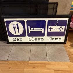Eat Sleep Game Framed Poster