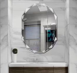 ELLO&ALLO Single Beveled Edge Bath Wall Vanity Mirror. New. 2 Sizes Available