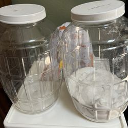 plastic jars.