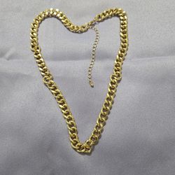 18K GOLD PLATED CUBAN NECKLACE-UNISEX