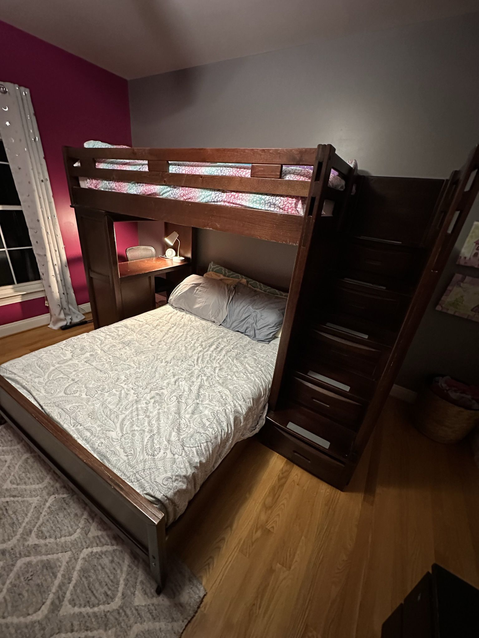 Solid wood multifunctional bunk bed set for sale for $385