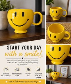 Large Smiley Face Mug / Decorative Mug