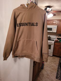 Mens Essentials Brown Hoodie Medium New