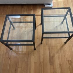End Tables, 2 Tier Glass 