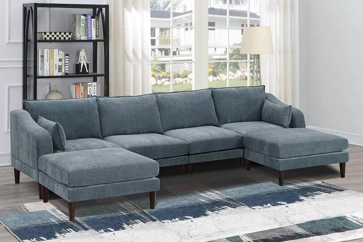 Brand New Bluish Grey Modular Sectional Sofa