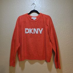 DKNY Vibrant Orange Crew Neck Sweater