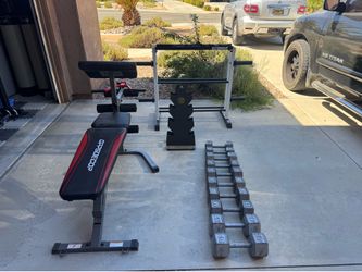Dumbbell Rack, Hexagon Dumbbell & Bench