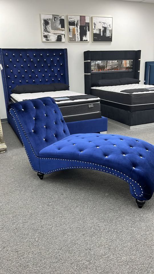 June Promotion Velvet Upholstered Large Chaise Lounger