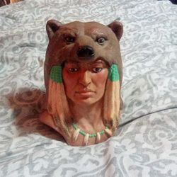 Indian Bear Headress Figurine