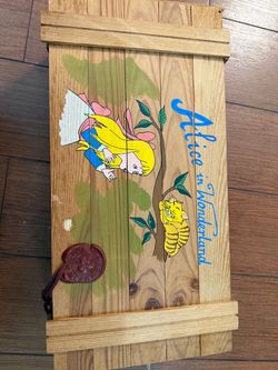 Alice in Wonderland Painted Wooden Plank Sign