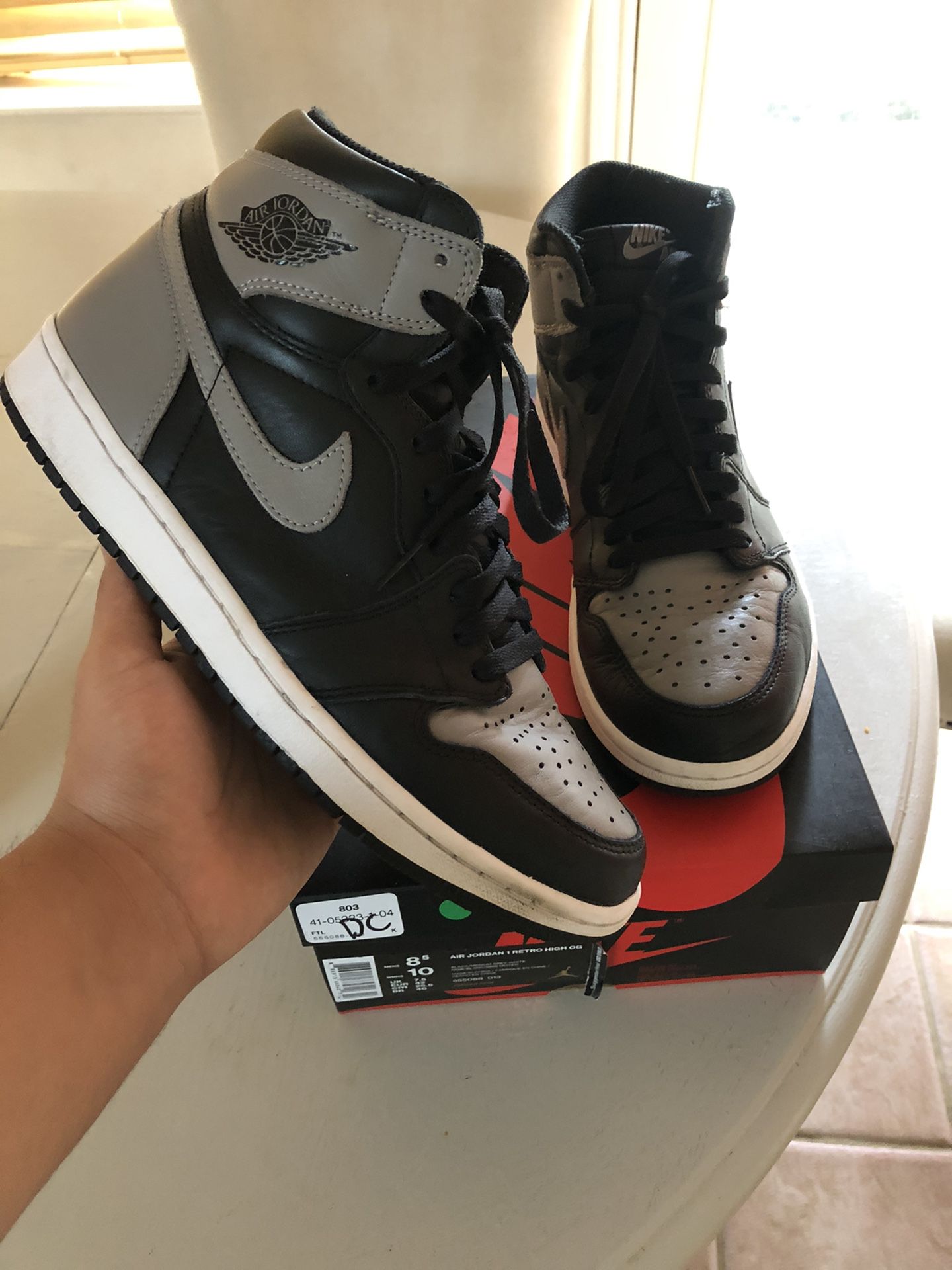 Jordan 1 Shadow size 8.5 used with box