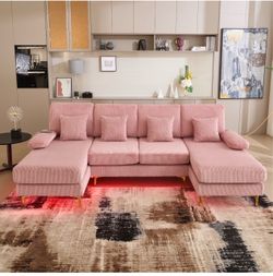 Pink sectional couch