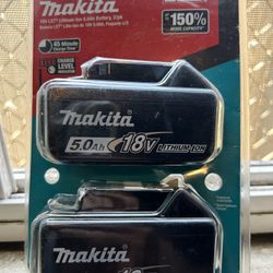Makita 18V LXT Lithium-lon High Capacity Battery Pack 5.0 Ah with LED Charge Level Indicator (2-Pack) (6,092)