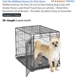 Folding Dog Crate With Divider 