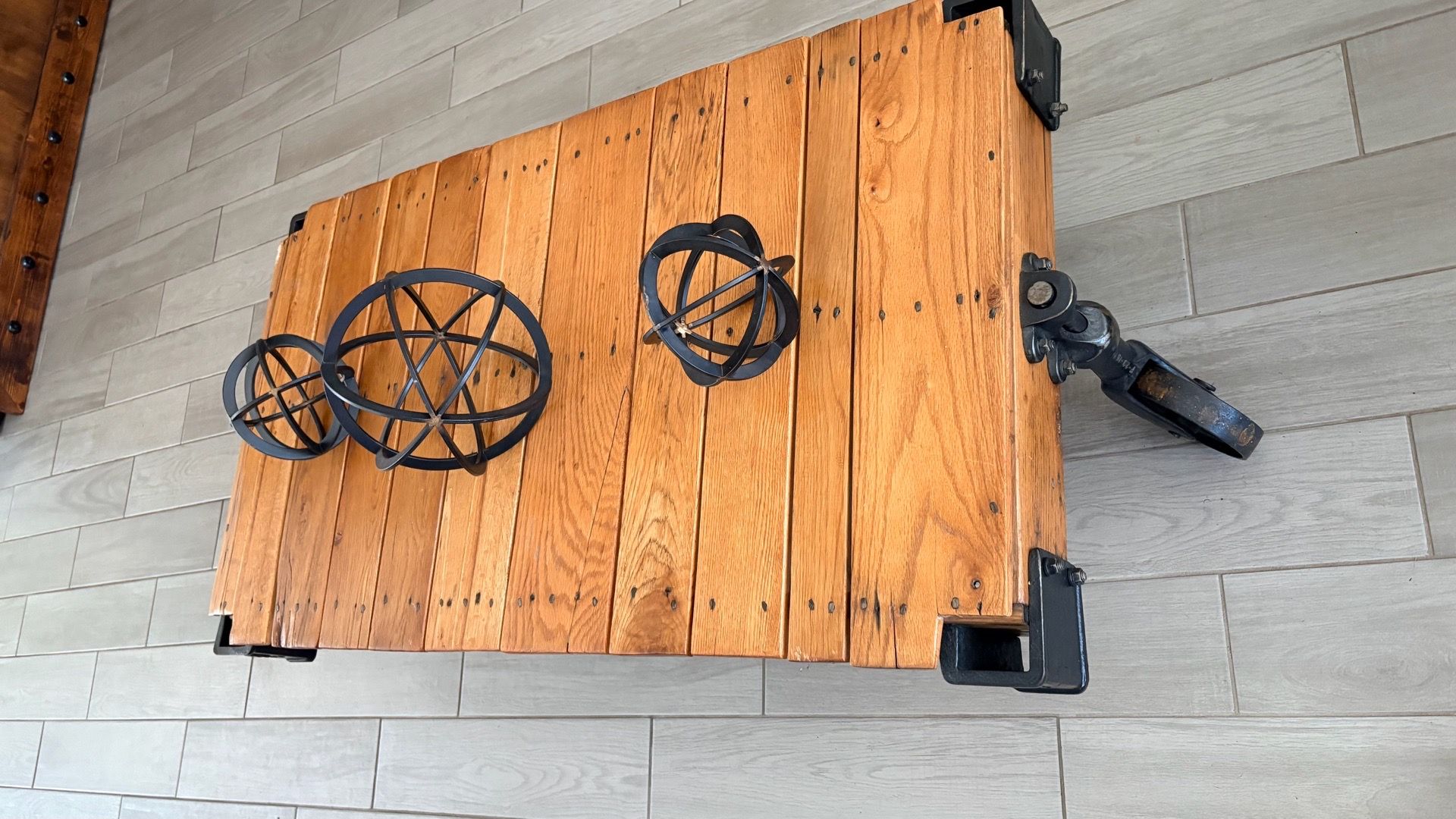 LINEBERRY FACTORY RAILROAD CART TABLE