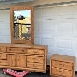 Waterfall Four Piece Set Solid Oak Set