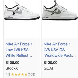 (GS) Nike Air Force 1 LV8 KSA 'Worldwide Pack - White Reflect Silver'  CT4683-100