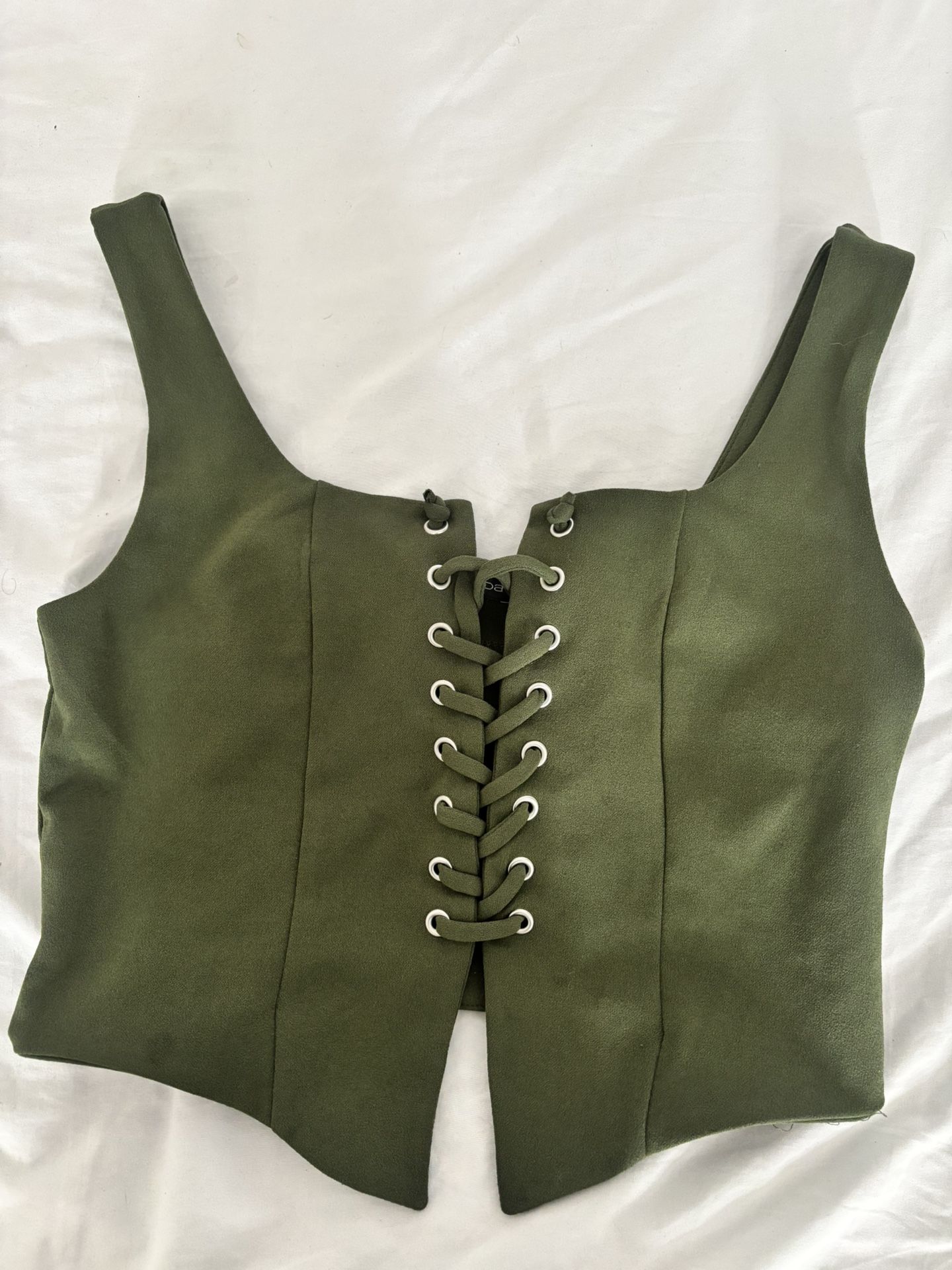 Army Green Tied Crop Top