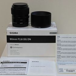 Sigma 90mm f/2.8 DG DN Contemporary for Sony E — mint with box