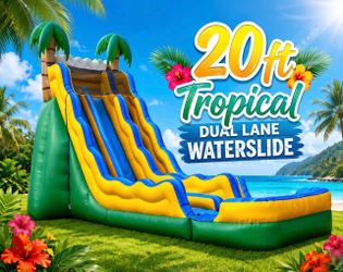 20ft Tropical Dual Lane Waterslide