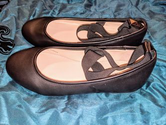 Studded Ballet Flats with Ankle Straps