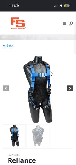 Reliance Full Body Safety Harness. Fall Safe