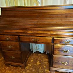 Wood Roll Top Desk