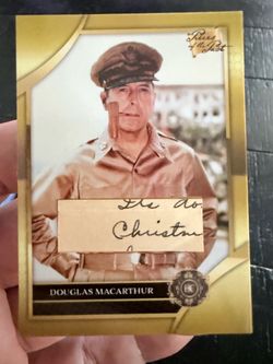 Douglas MacArthur Authentic Handwritten Relic Card – Pieces of the Past