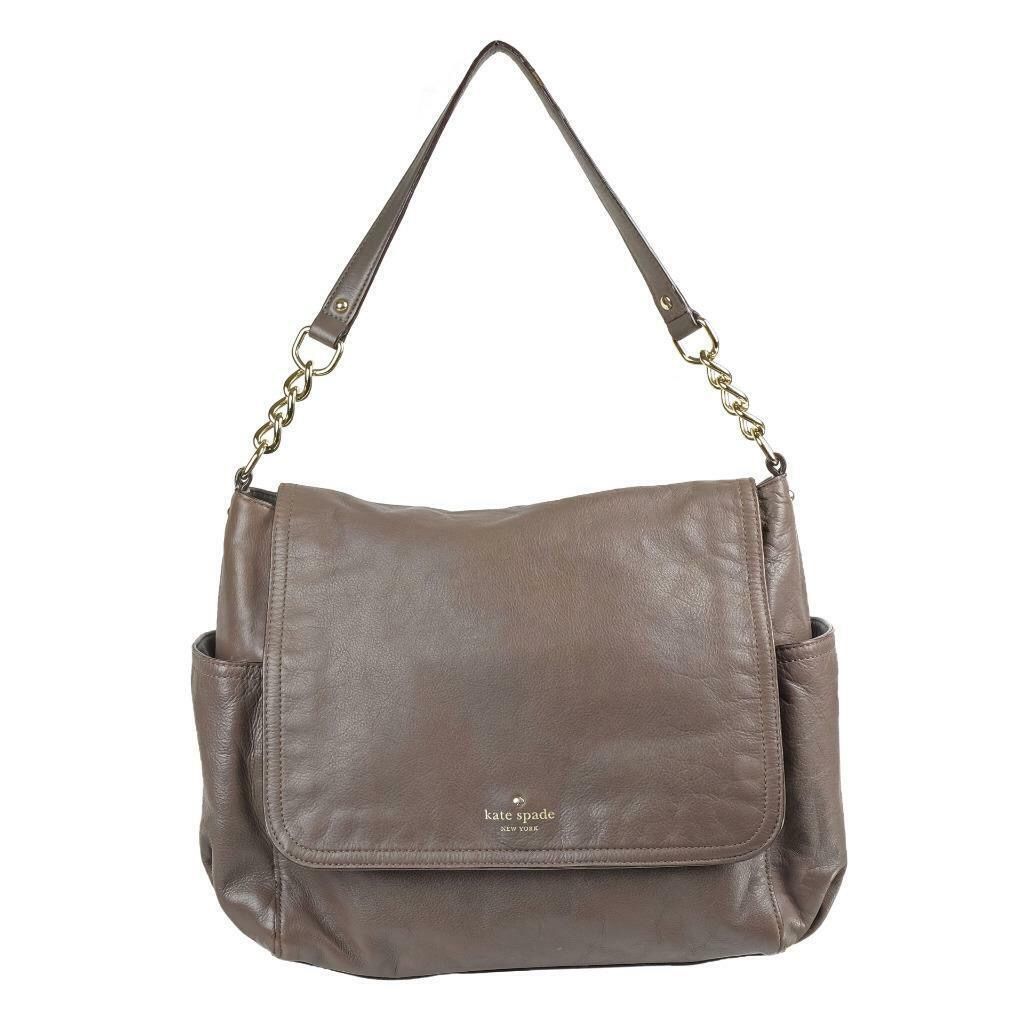 KATE SPADE Purse Satchel Handbag Gray / Brown Flap Bag