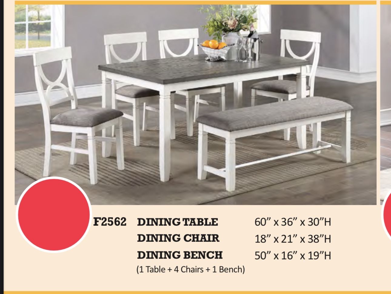 6 Pc Dining Table Set