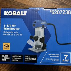 BRAND NEW KOBALT 1-1/4 HP TRIM ROUTER 7 AMP