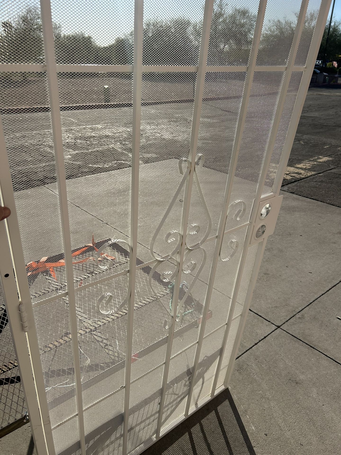 White Security Metal Screen Door