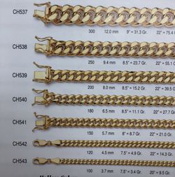 Beautiful hollow miami cuban link chain for babies, ladies & gentlemen 14K REAL YELLOW GOLD. Description⬇️