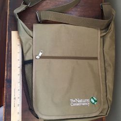 Tan/ Olive Canvas Crossbody Bag with