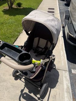 Baby Stroller with Canopy & Snack/Cup Tray – Good Condition